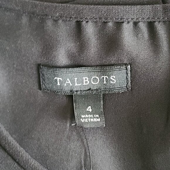 Talbots Fit & Flare LBD Dress 3/4 Sleeve Dress Sz 4 Black Zip Dressy NWT $149 - Picture 2 of 10
